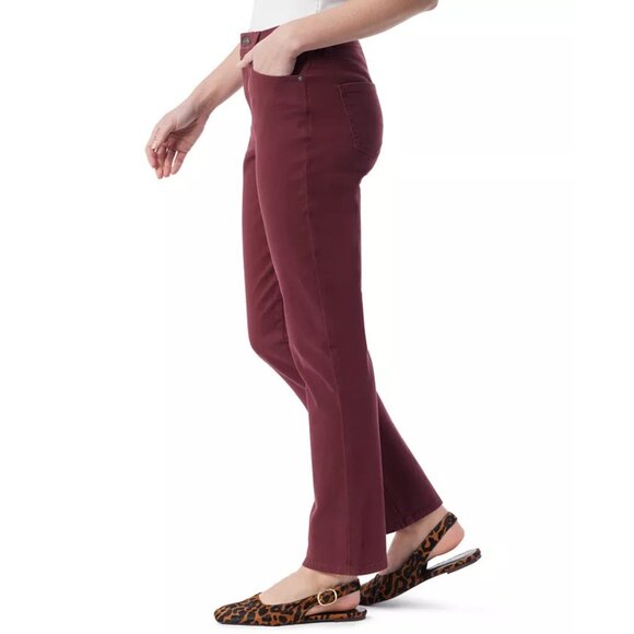 Gloria Vanderbilt Amanda Straight Leg Jeans Burgundy Womens 10 Short Normcore - Picture 15 of 16